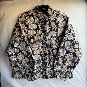 Zara The Marja Jacket Daisy Print Full Zip Snap Size Medium